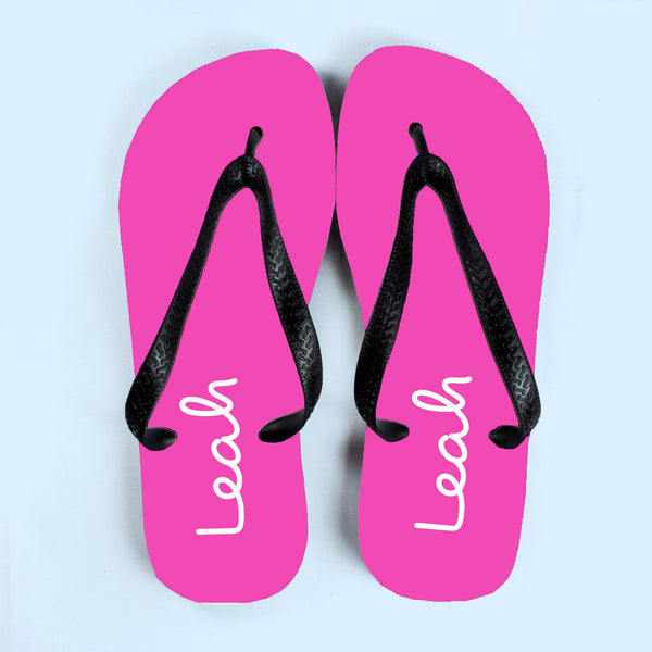 Personalised Summer Style Flip Flops - Large - Pink