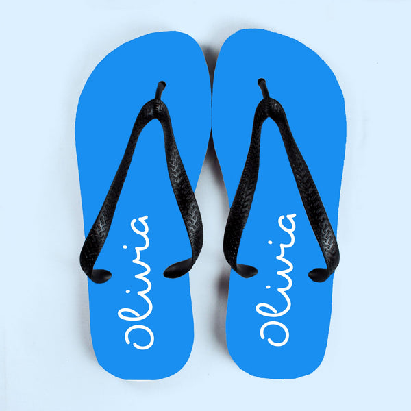 Personalised Summer Style Flip Flops - Medium - Blue