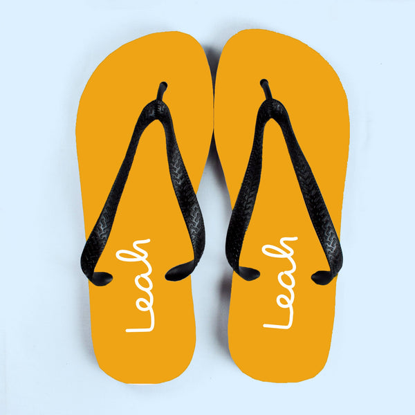 Personalised Summer Style Flip Flops - Small - Yellow