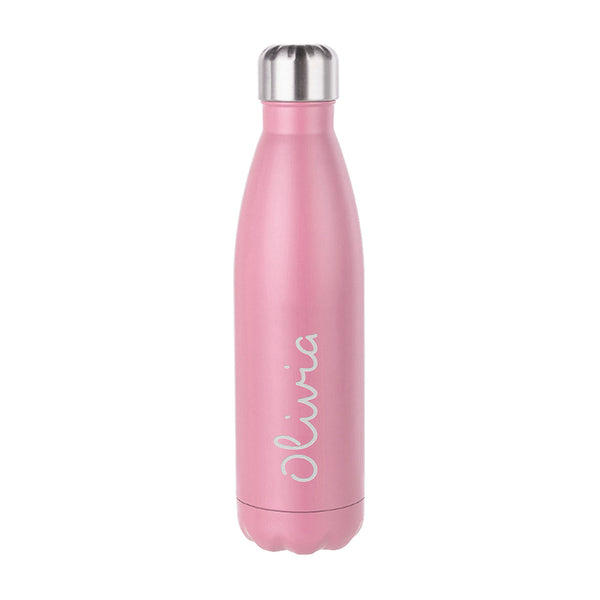 Personalised Summer Style Matte Water Bottle - Pink