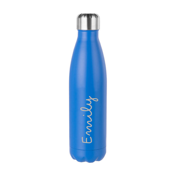 Personalised Summer Style Matte Water Bottle - Blue