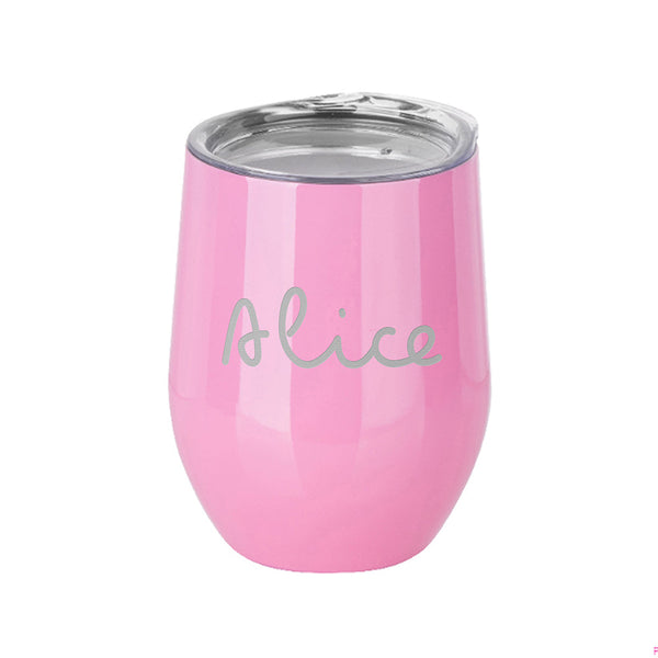 Personalised Summer Style Gloss Wine Tumbler - Pink