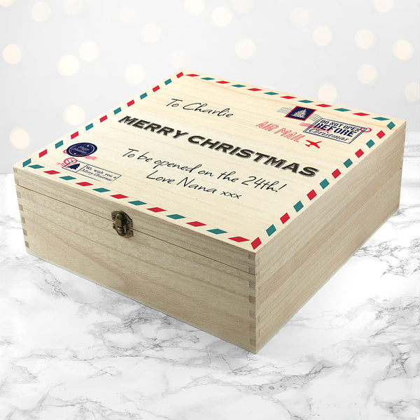 Personalised Nostalgic International Mail Christmas Box
