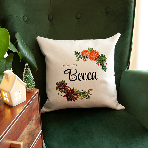 Personalised Floral Reserved for Cushion Cover