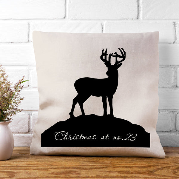 Personalised Reindeer Silhouette Cushion Cover