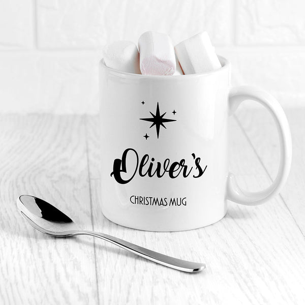 Personalised Minimalist Christmas Icon White Mug