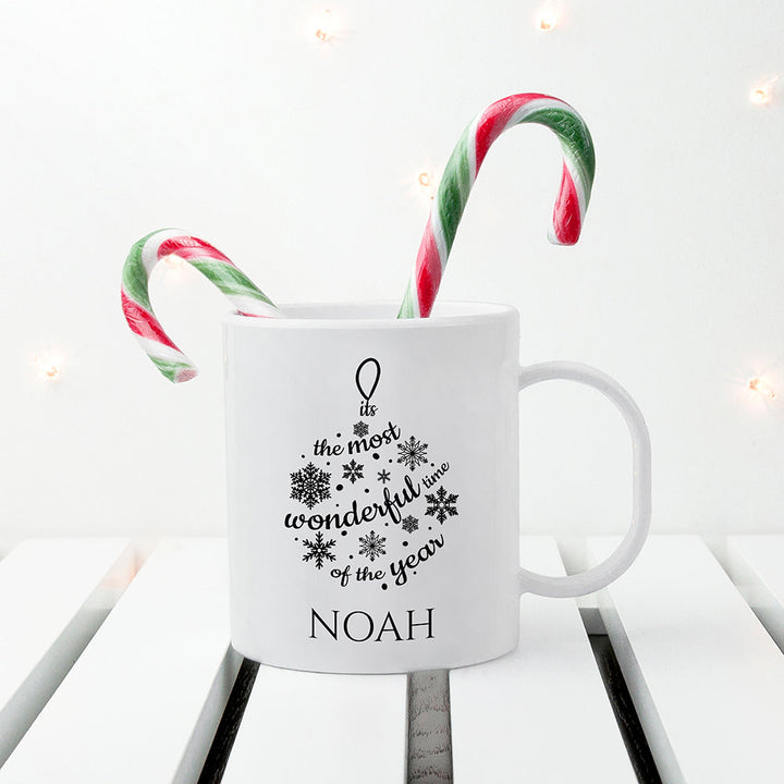 Personalised Christmas Bauble White Mug