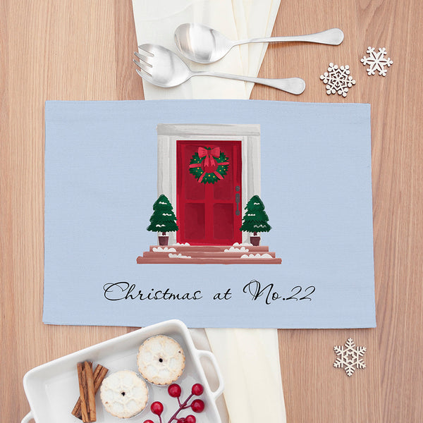 Personalised Christmas Front Door Placemat