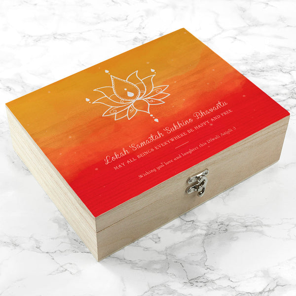 Personalised Diwali Lotus Keepsake Box
