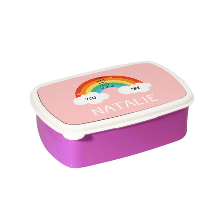 Personalised Kids Positivity Rainbow Lunch Box