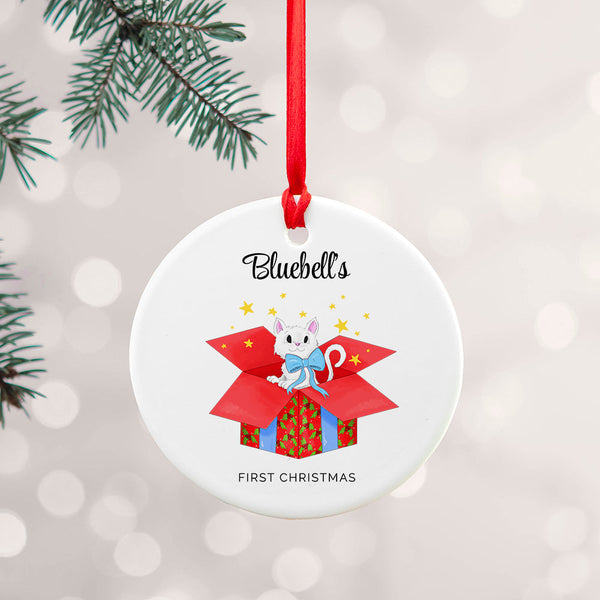 Personalised Catâ€™s First Christmas Ornament