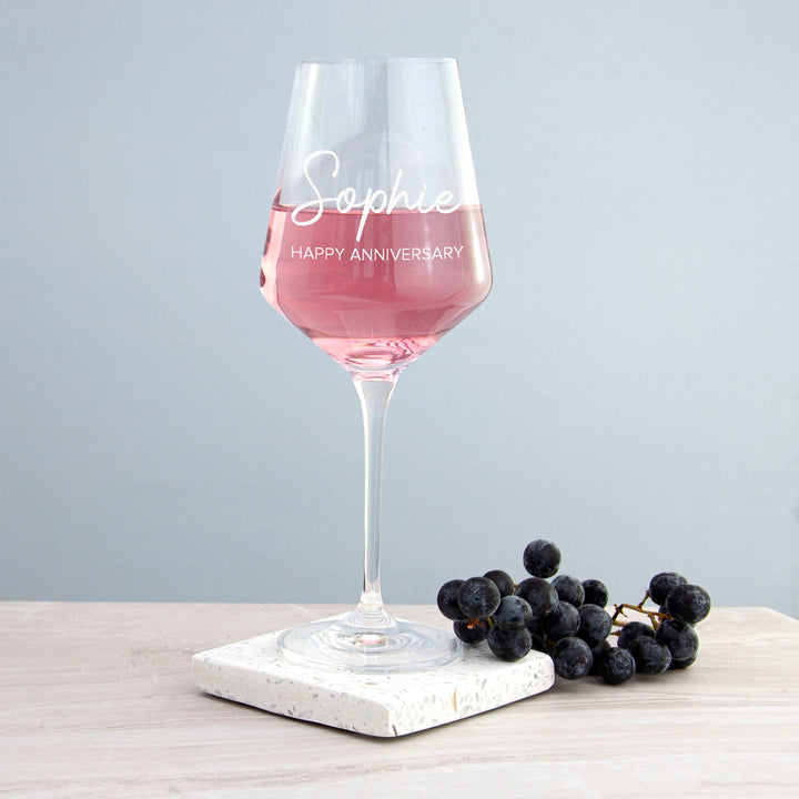 Personalised Anniversary Wine Glass