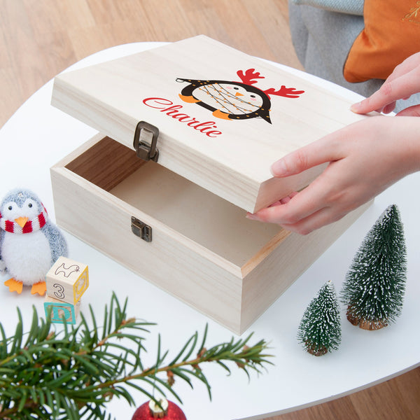 Personalised Festive Penguin Christmas Eve Box