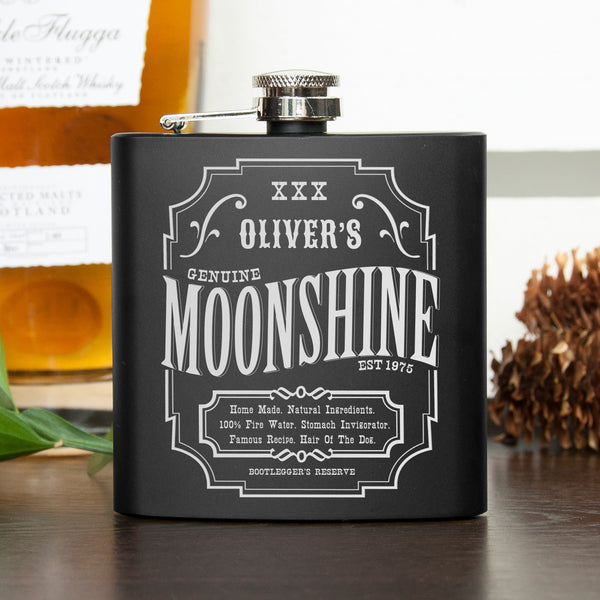 Personalised Moonshine Vintage Hip Flask 