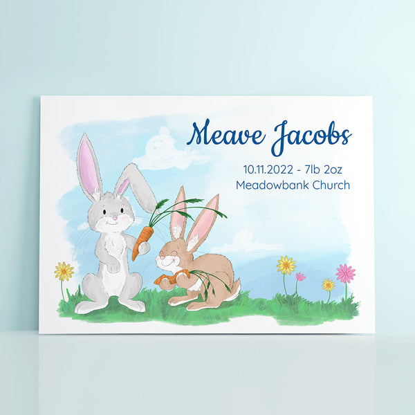 Personalised Spring Bunny Framed Print