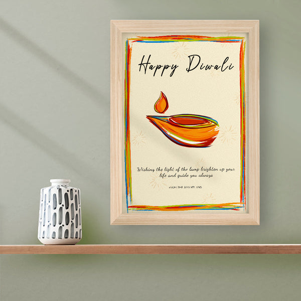 Personalised Diwali Colourful Light Framed Print
