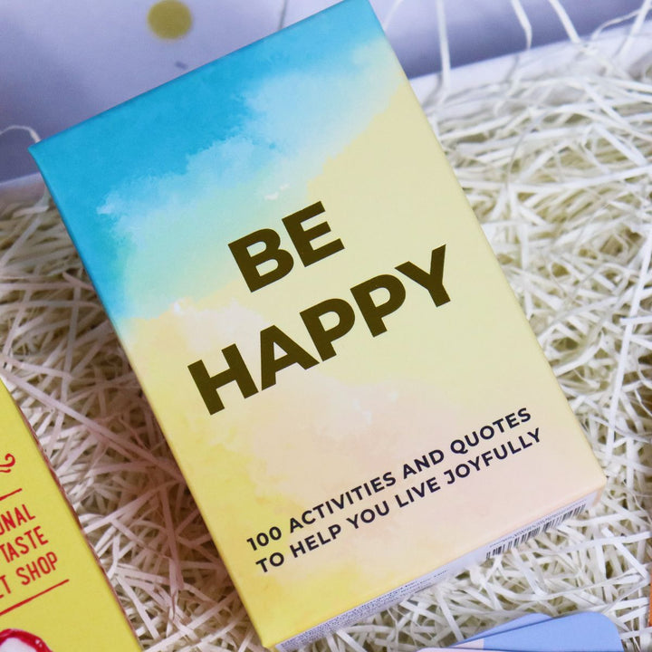 Bee Happy treatbox Gift Hamper with Affirmation Cards, Socks & Treats