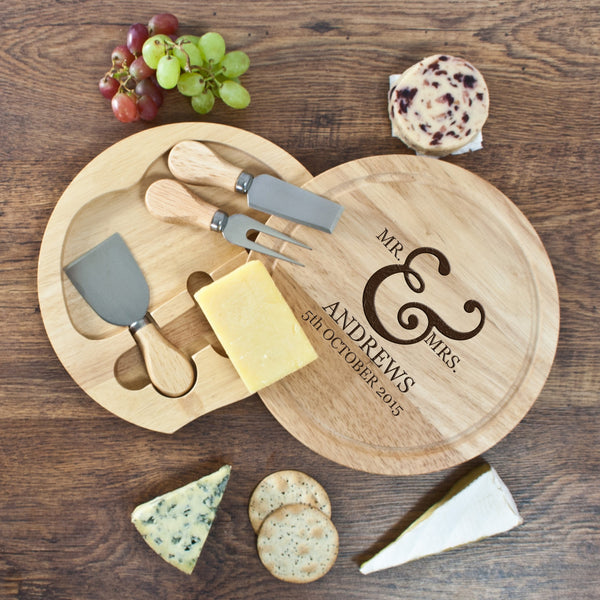 Personalised Classic Couples' Round Cheese Board