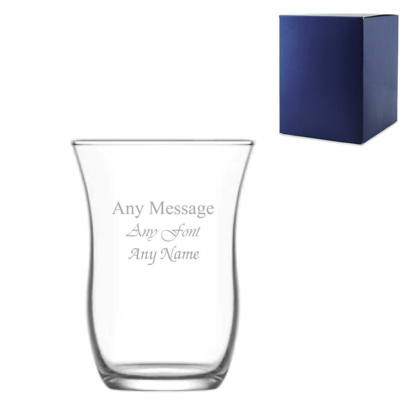 Engraved 95ml Glass Tea and coffee Cup with Gift Box