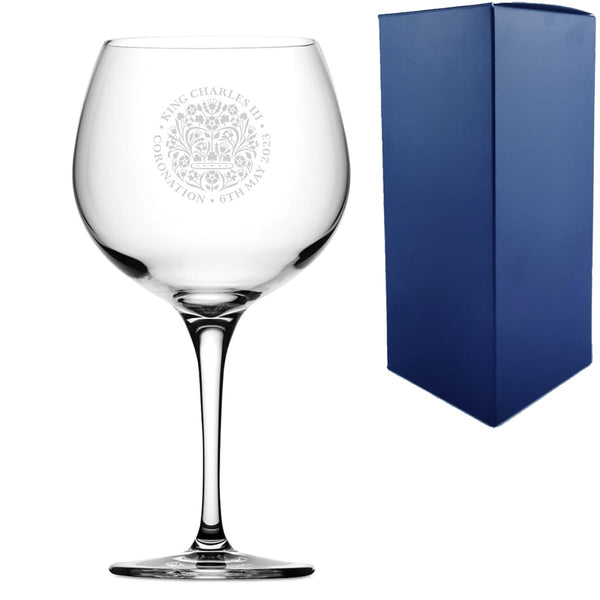 Engraved Commemorative Coronation of the King Gin Cocktail Glass