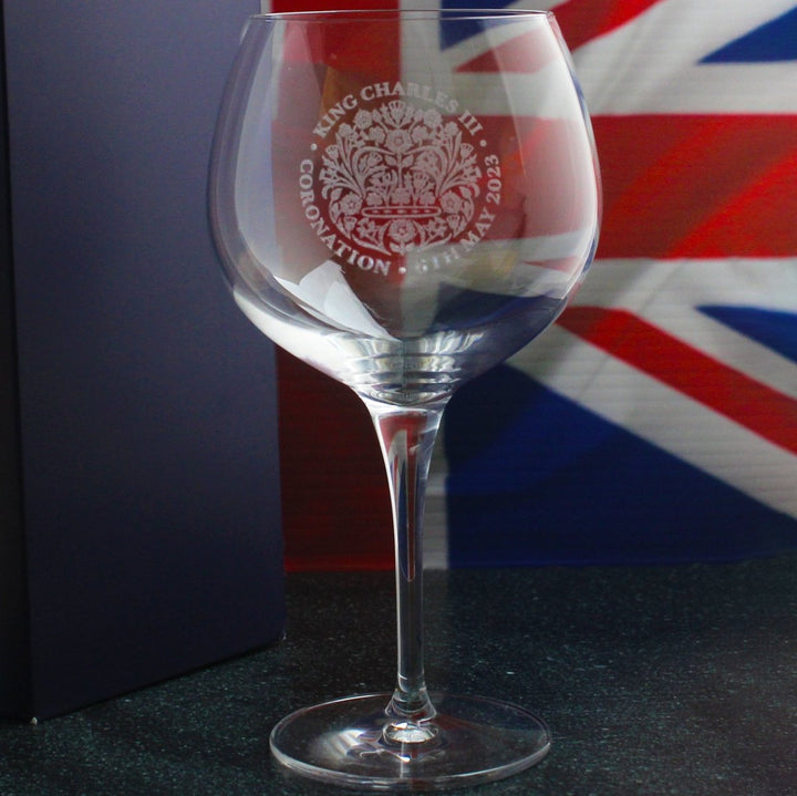 Engraved Commemorative Coronation of the King Gin Cocktail Glass