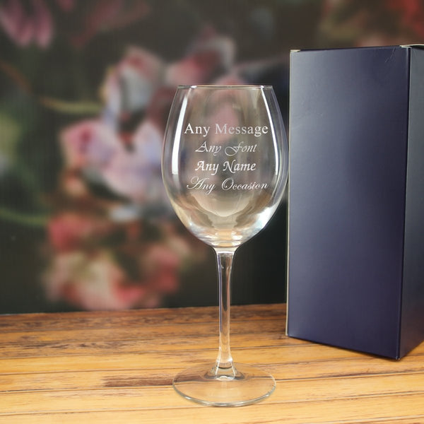Engraved Enoteca 19oz Large Wine Glass With Gift Box