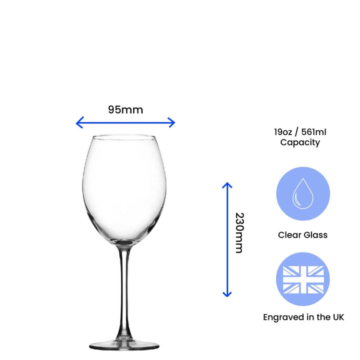 Engraved Enoteca Wine Glass with Sideways Name Design