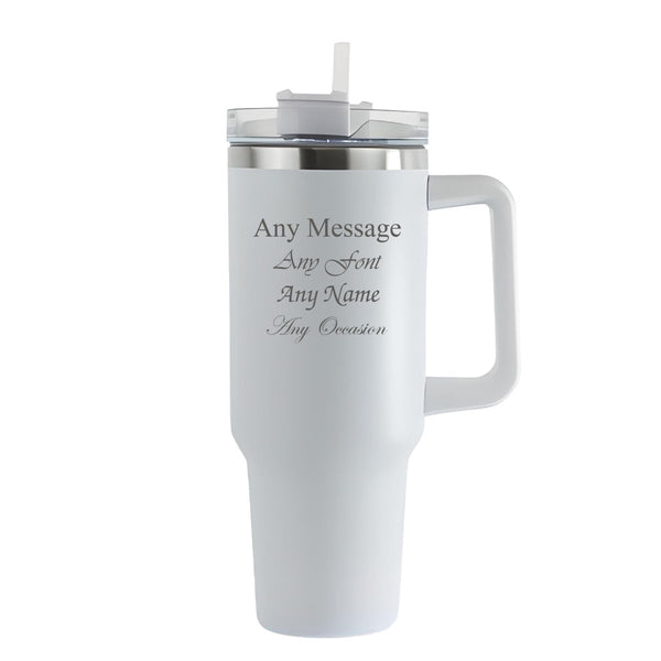 Engraved Extra Large White Travel Cup 40oz/1135ml, Any Message
