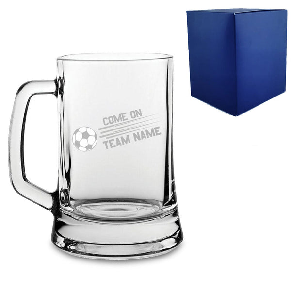 Engraved Football Tankard with Come On Straight Football Design