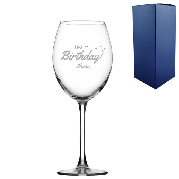 Engraved Happy Birthday Enoteca Wine Glass, Gift Boxed