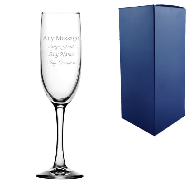 Engraved Imperial Plus Champagne Flute, 5.25oz/155ml Glass, Any Message