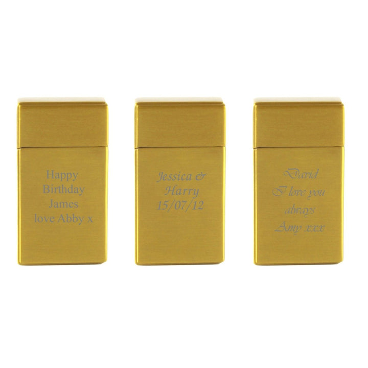 Engraved Jet Gas Lighter Gold Any Message Gift Boxed