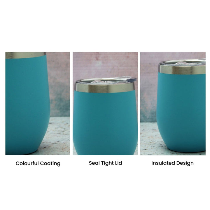 Engraved Light Blue Insulated Travel Cup