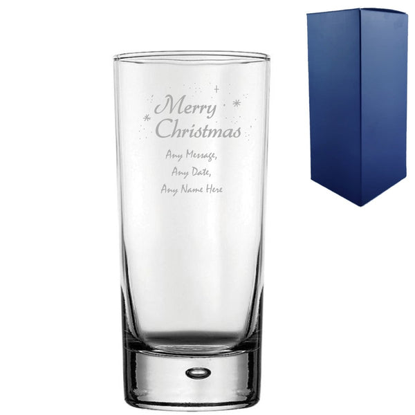 Engraved Merry Christmas Bubble Hiball, Gift Boxed