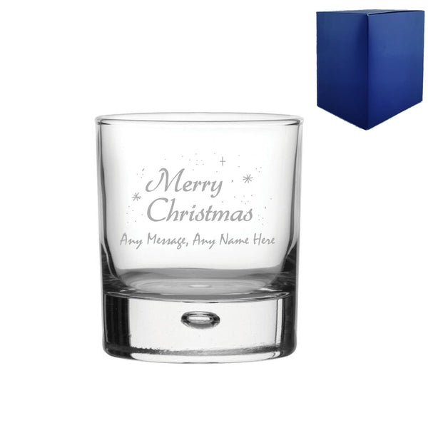 Engraved Merry Christmas Bubble Whisky, Gift Boxed