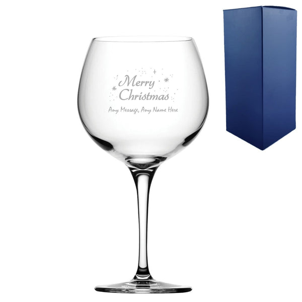 Engraved Merry Christmas Gin Balloon, Gift Boxed
