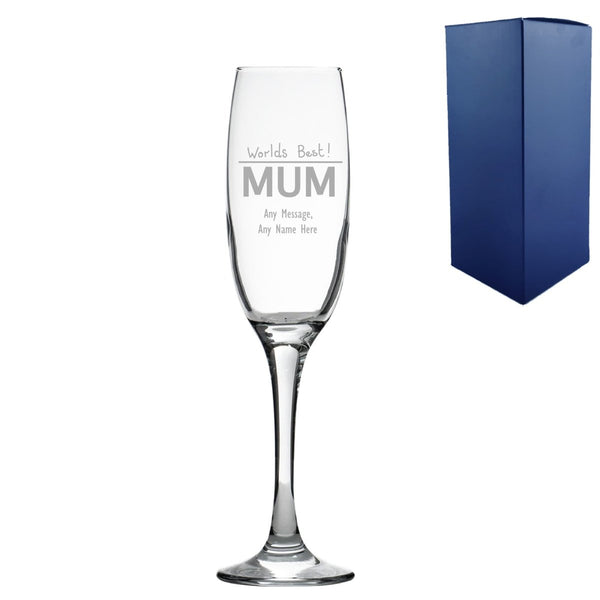 Engraved Mothers Day champagne flute, Gift Boxed