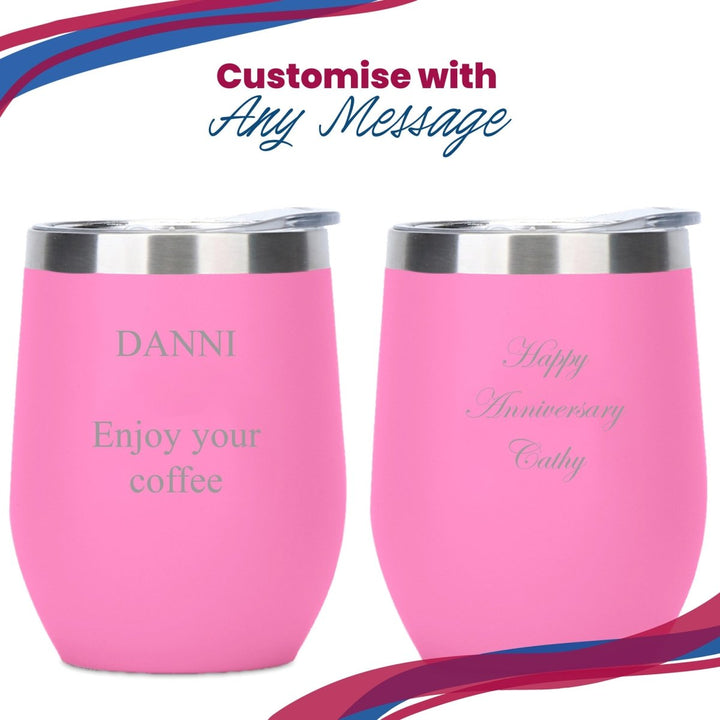 Engraved Neon Pink Insulated Travel Cup