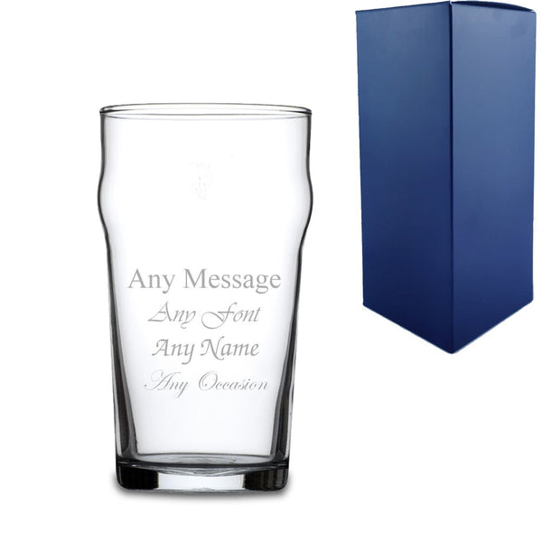 Engraved Nonic Pint Glass