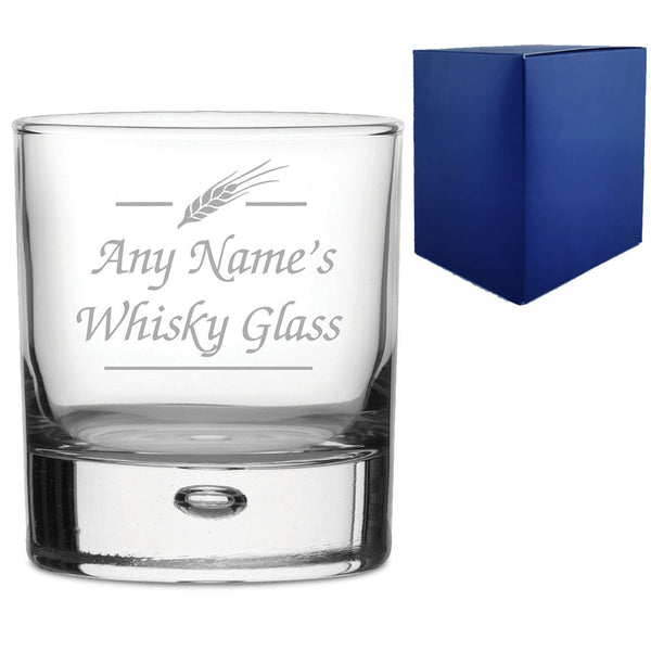 Engraved Novelty 11.5oz Bubble Whisky glass, Names Whisky glass