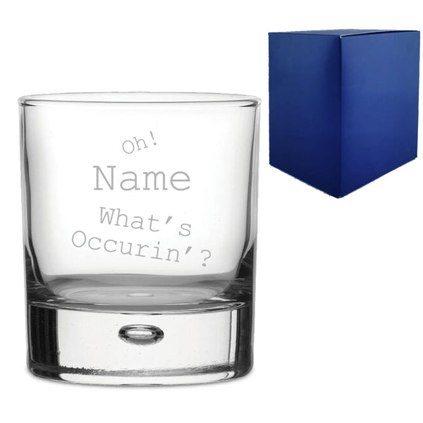 Engraved Novelty Bubble Whisky Tumbler With Gift Box