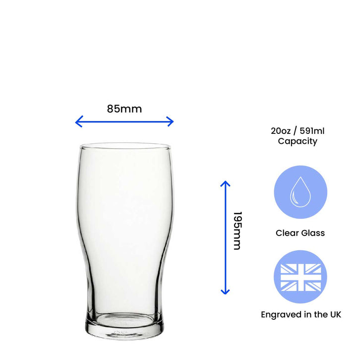 Engraved Pint Glass with X controller Button Design, Gift Boxed, Personalise with any name for any gamer