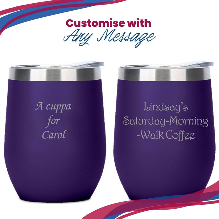 Engraved Purple Insulated Travel Cup