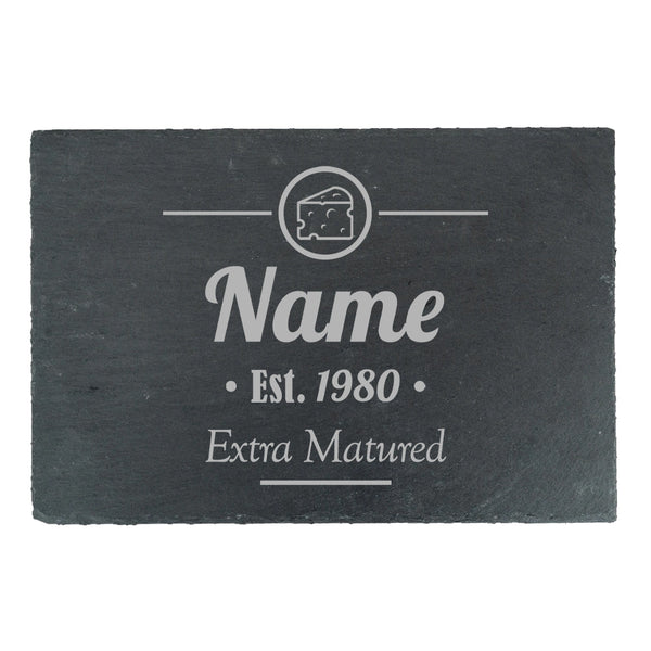 Engraved Rectangular Slate Cheeseboard with Extra Matured Design
