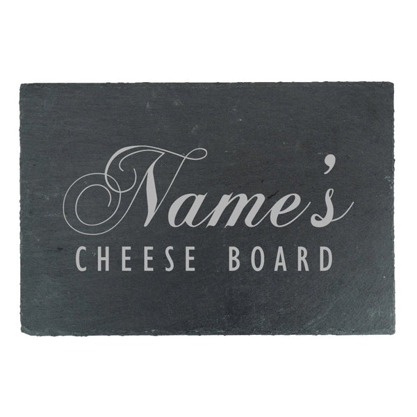Engraved Rectangular Slate Cheeseboard with Name's Cheeseboard Design