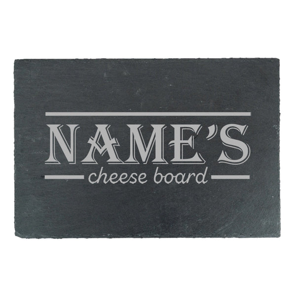 Engraved Rectangular Slate Cheeseboard with Name's Cheeseboard with Border Design