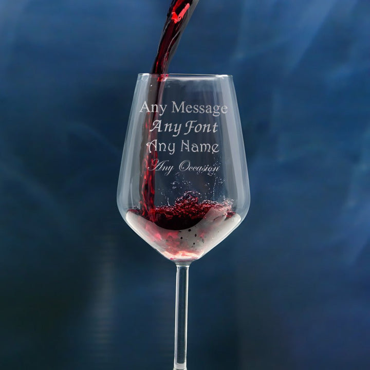 Engraved Red Wine Glass, Allegra 490ml Glass, Gift Boxed