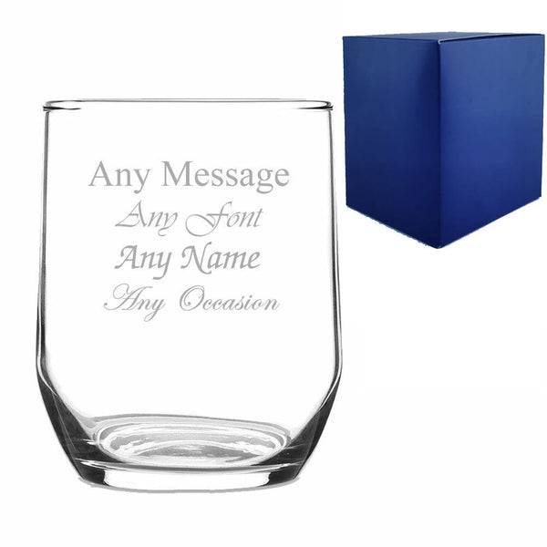 Engraved Sude Whisky Glass Stemless Gin Tumbler