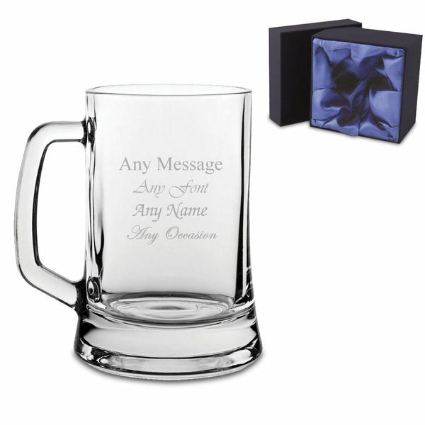 Engraved Tankard Beer Mug Stein with Premium Satin Lined Gift Box