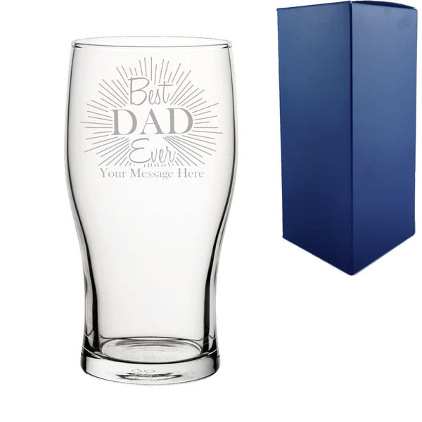 Engraved Tulip Pint Glass, Best Dad Ever design